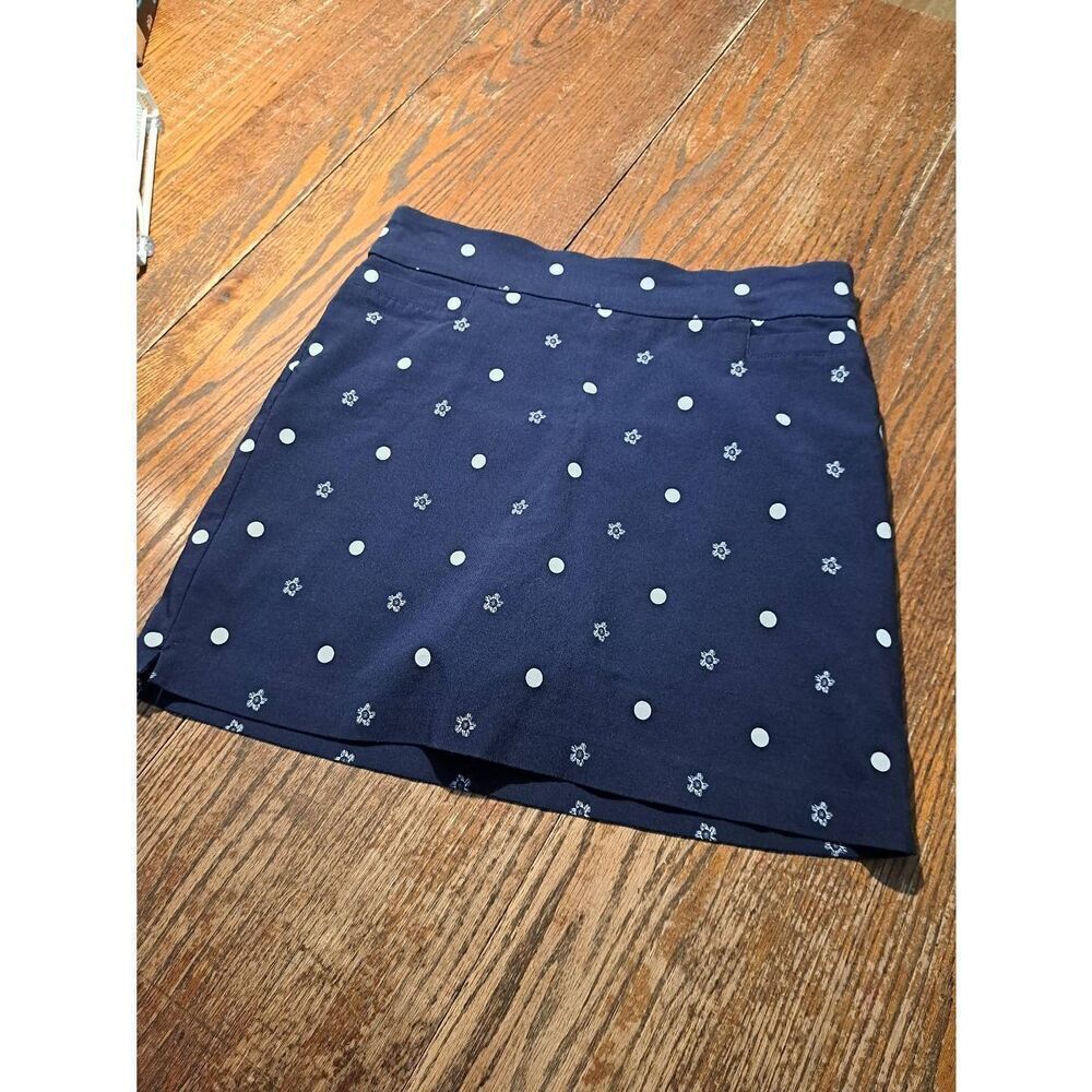 Kim Rogers Women’s Size 14 Blue White Skort Built-in Shorts Stretch Waist
